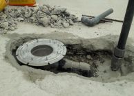 Új összefolyó beépítése a szerkezeti betonba 